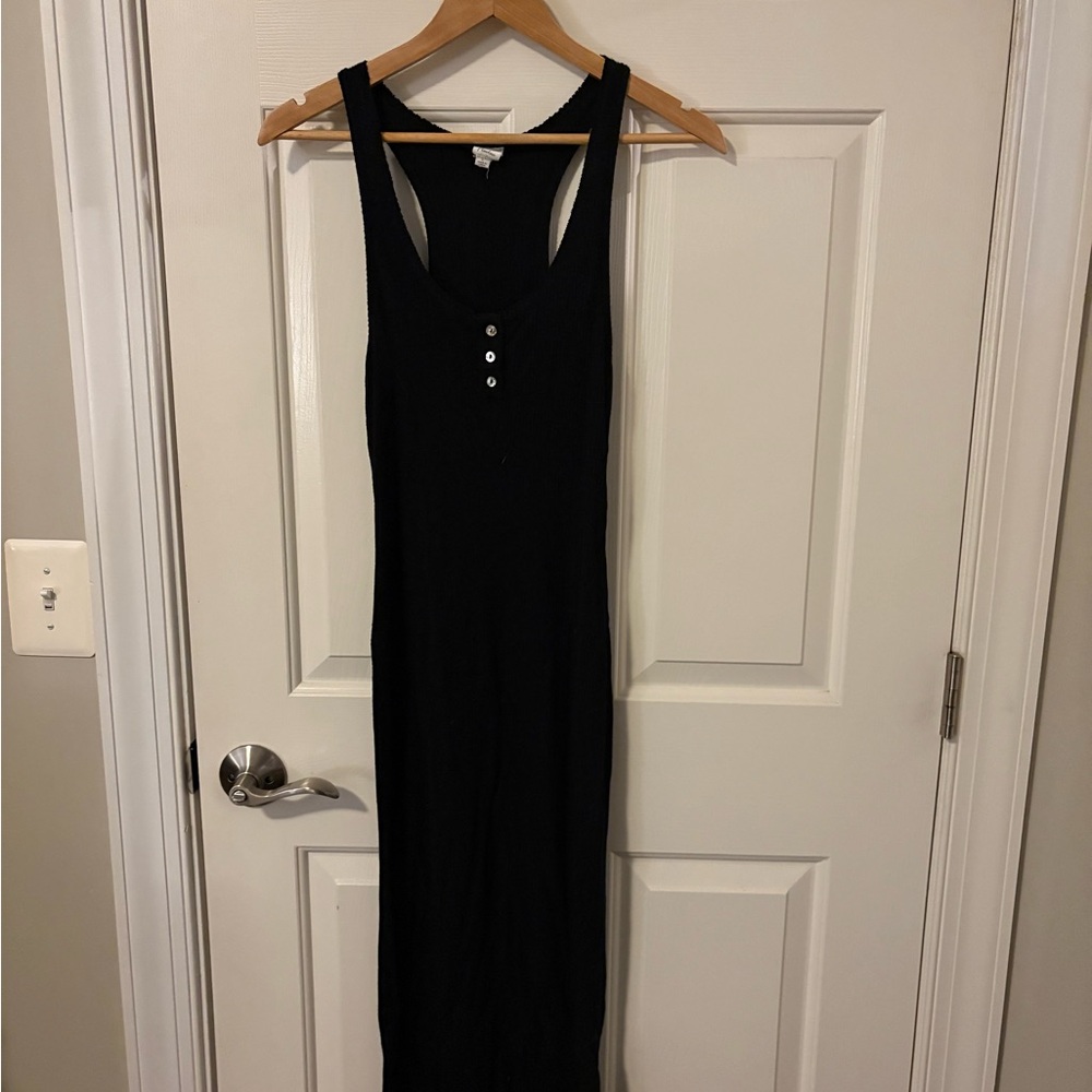 LAWLESS Black Button-Front Maxi Dress